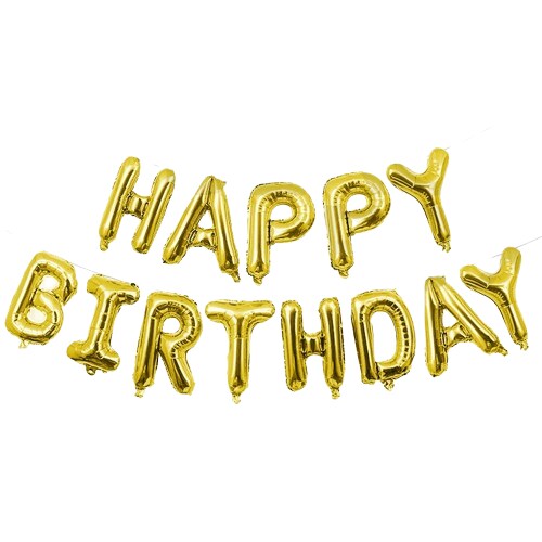 Happy Birthday Balloons Banner for Self-Inflating Party Decoration