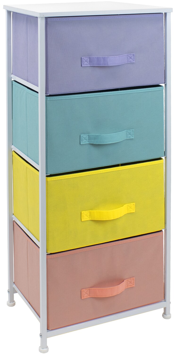Sorbus Dresser with 4 Drawers - Bedside Furniture & Night Stand End Table Dresser with Steel Frame, Wood Top, Easy Pull Fabric Bins for Home, Bedroom Accessories, Office & Dorm