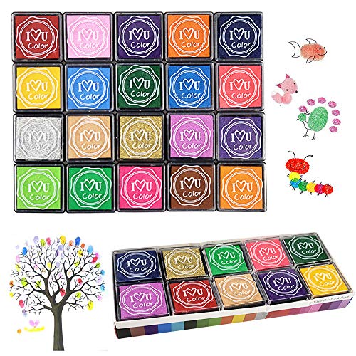 20 Colors Ink Stamp Pads, Washable Craft Stamp Pad DIY Color for Rubber Stamps, Paper, Scrapbooking, Wood Fabric, Best DIY Gift for Kids – Gtlzlz
