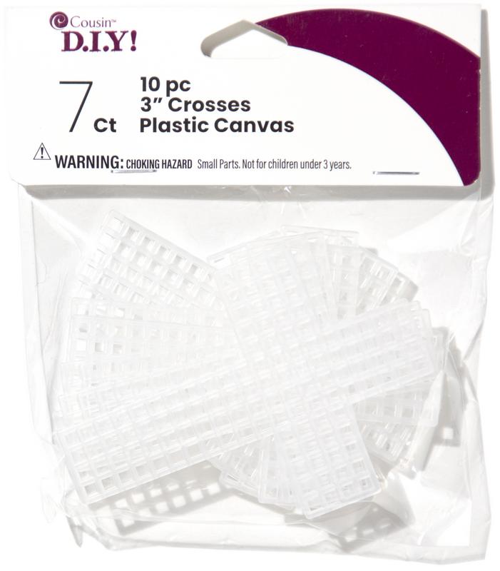Crosses Clear - Cousin Plastic Canvas Shape 7 Count 3" 10/Pkg