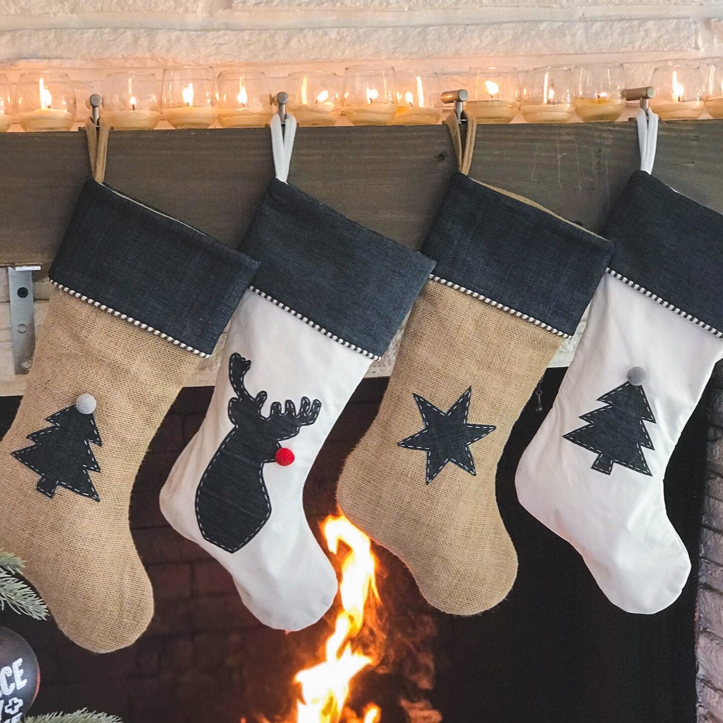 Jute Stocking with Dress Denim Star