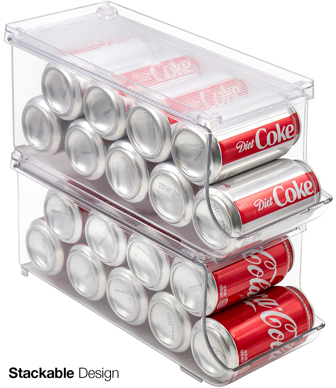 Sorbus Soda Can Organizer for Refrigerator - Stackable with Lid, Holds 9 Cans, BPA-Free - Fridge Organizers and Storage, Soda Can Dispenser for Refrigerator, Drink Organizer for Fridge (1 Pack)