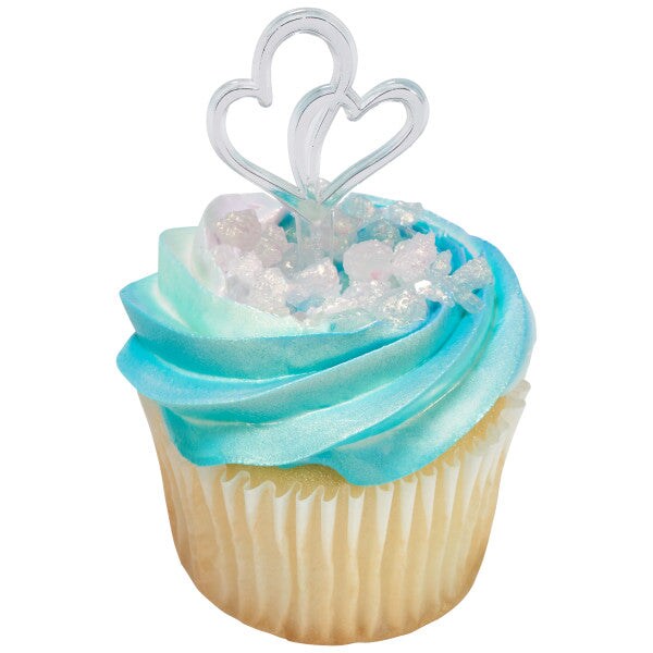 Double Heart DecoPics&#xAE; Cupcake Decoration, 12ct