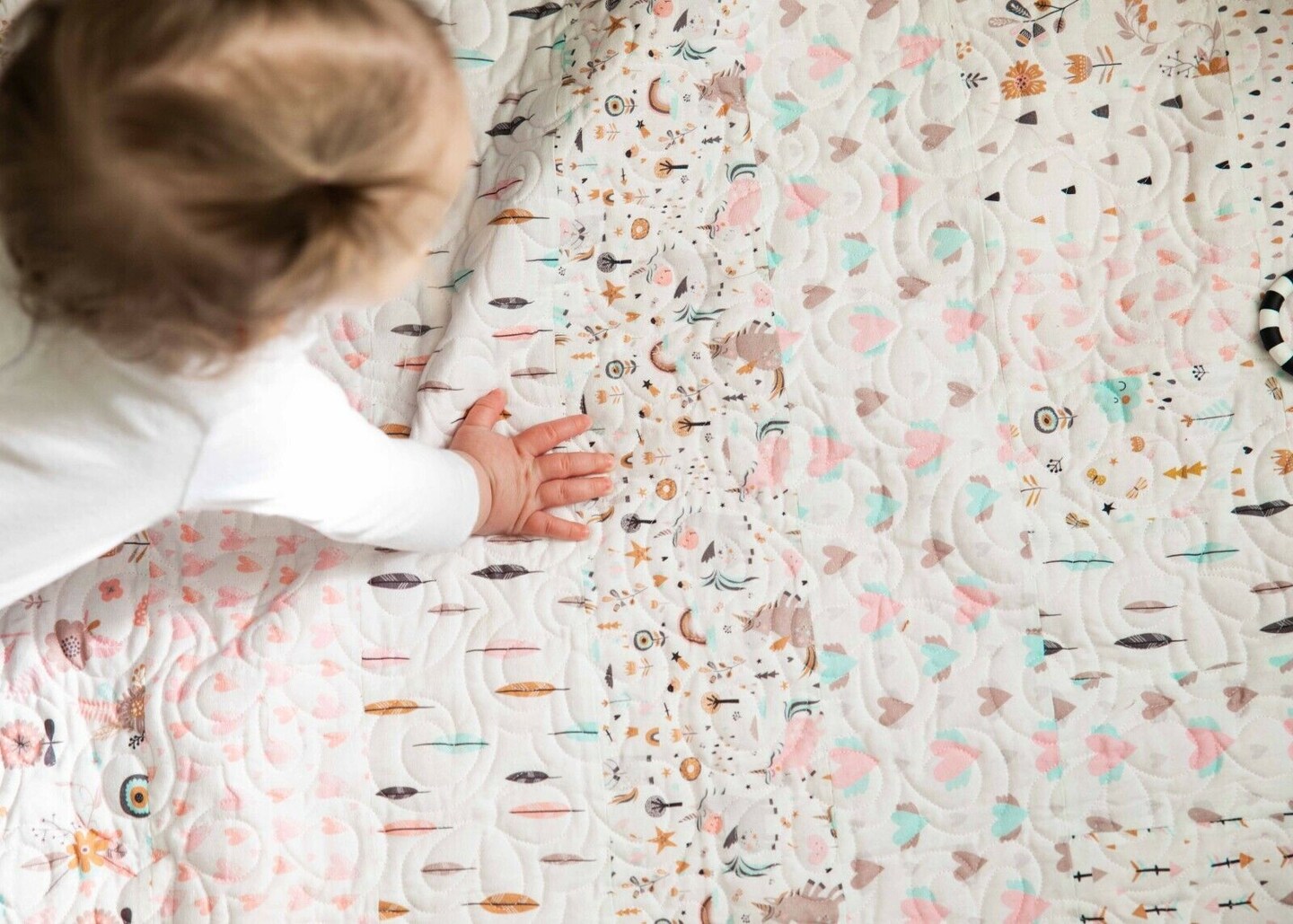 Baby Girl Unicorn Flowers Quilt Kit
