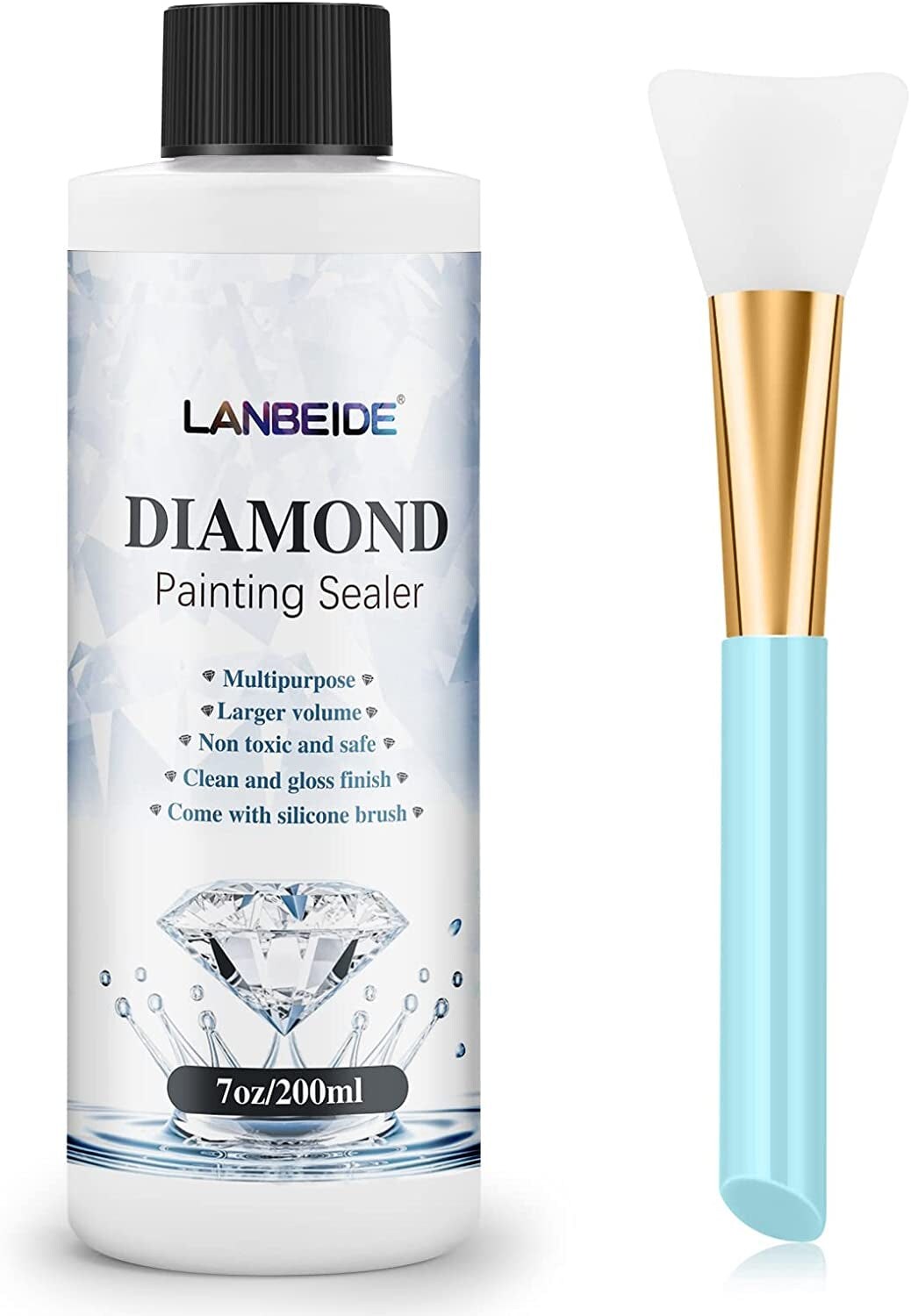 Updated Diamond Painting Sealer 200ML with Silicone Brush, 5D Diamond  Painting Glue Sealer Permanent Hold & Shine Effect Conserver for Jigsaw  Puzzles (7 OZ)