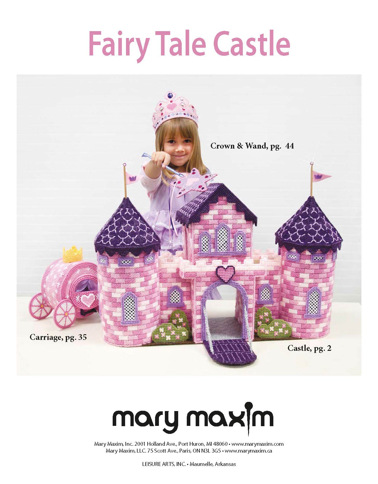 Leisure Arts Best Mary Maxim Fairy Tale Castle Plastic Canvas Cross Stitch Book