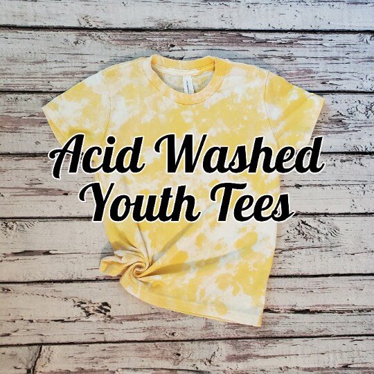 YOUTH Blank Bleached T Shirt Bleached Bella Canvas Shirt Youth