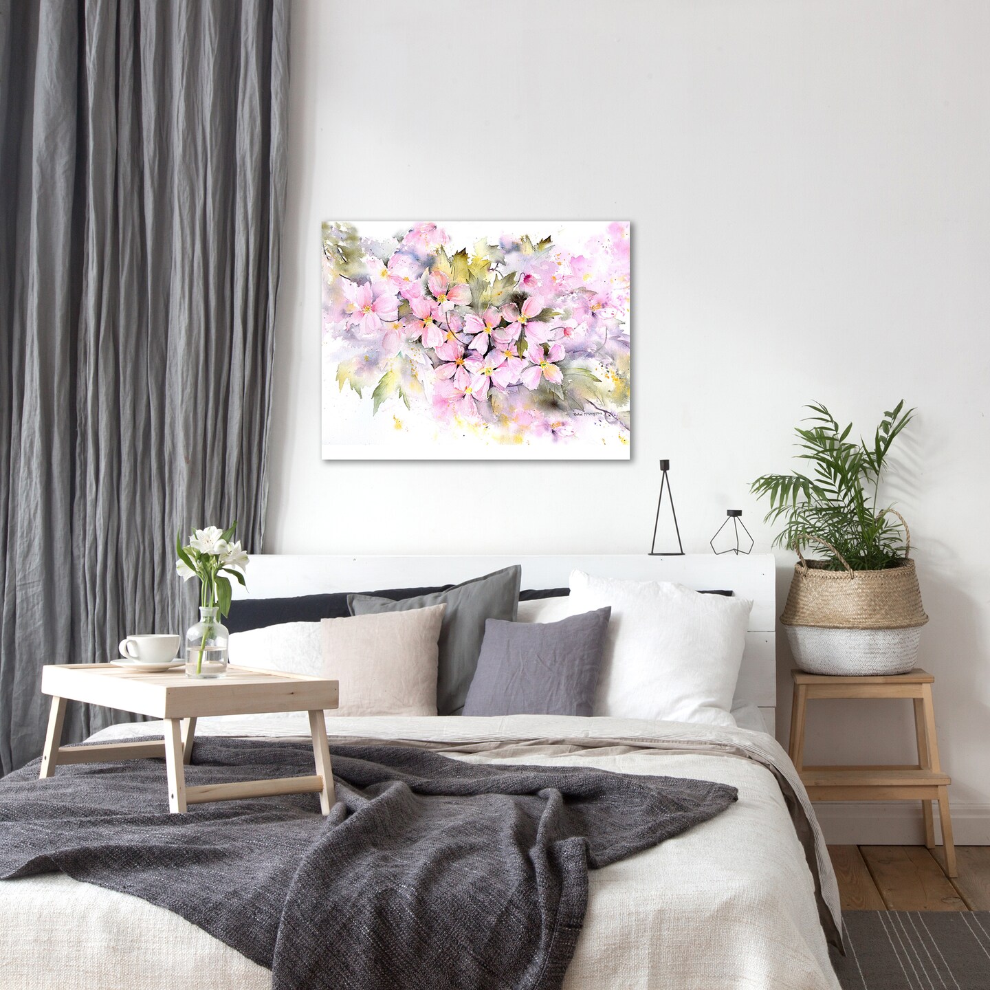 Clematis Montana by Rachel McNaughton  Gallery Wrapped Canvas - Americanflat