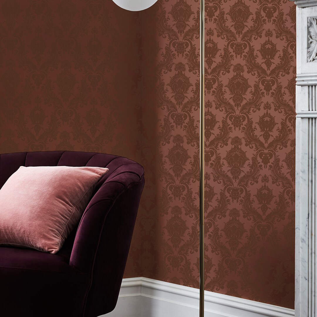 Tempaper Damsel Textured Peel and Stick Wallpaper Metallic Ruby