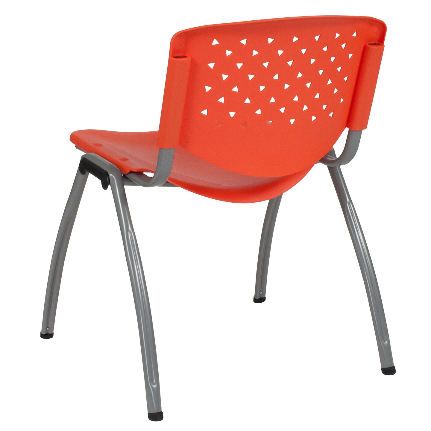 Emma and Oliver Home and Office Plastic Stack Chair with Perforated Back - Guest Chair