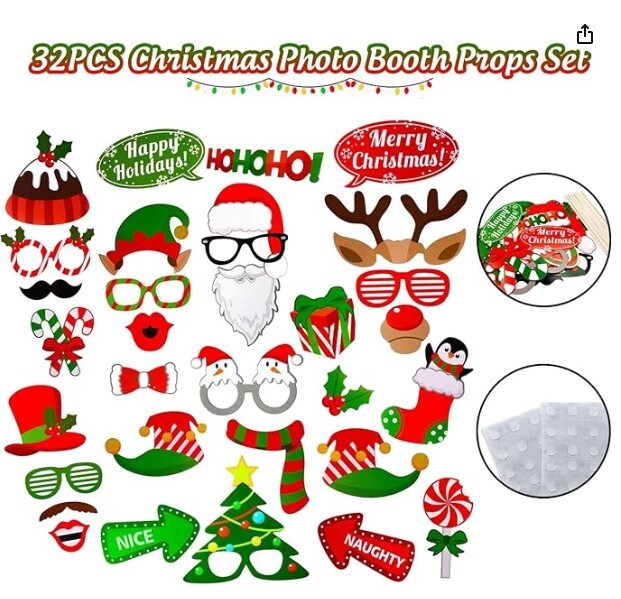 Merry Christmas Foil Fringe Tinsel Curtains Balloons Arch Garland Favors for Kids &#x26; Adults, 98pcs Christmas Decorations Set