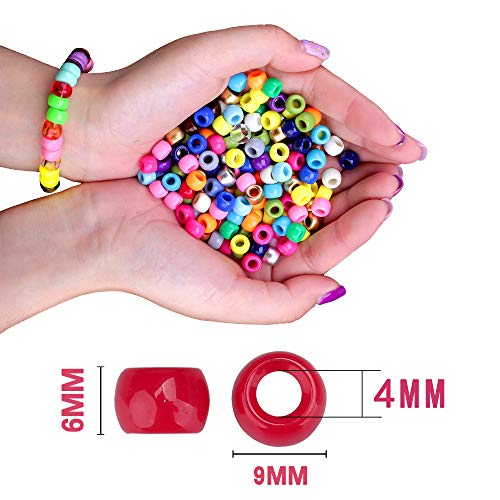 2280 PCS 24colors Pony Beads Jewelry Making Kit, 9mm Pony Beads Rainbow Opaque Beads Small Loose Spacer Beads for Friendship Bracelet Jewelry Necklace Making Crafts