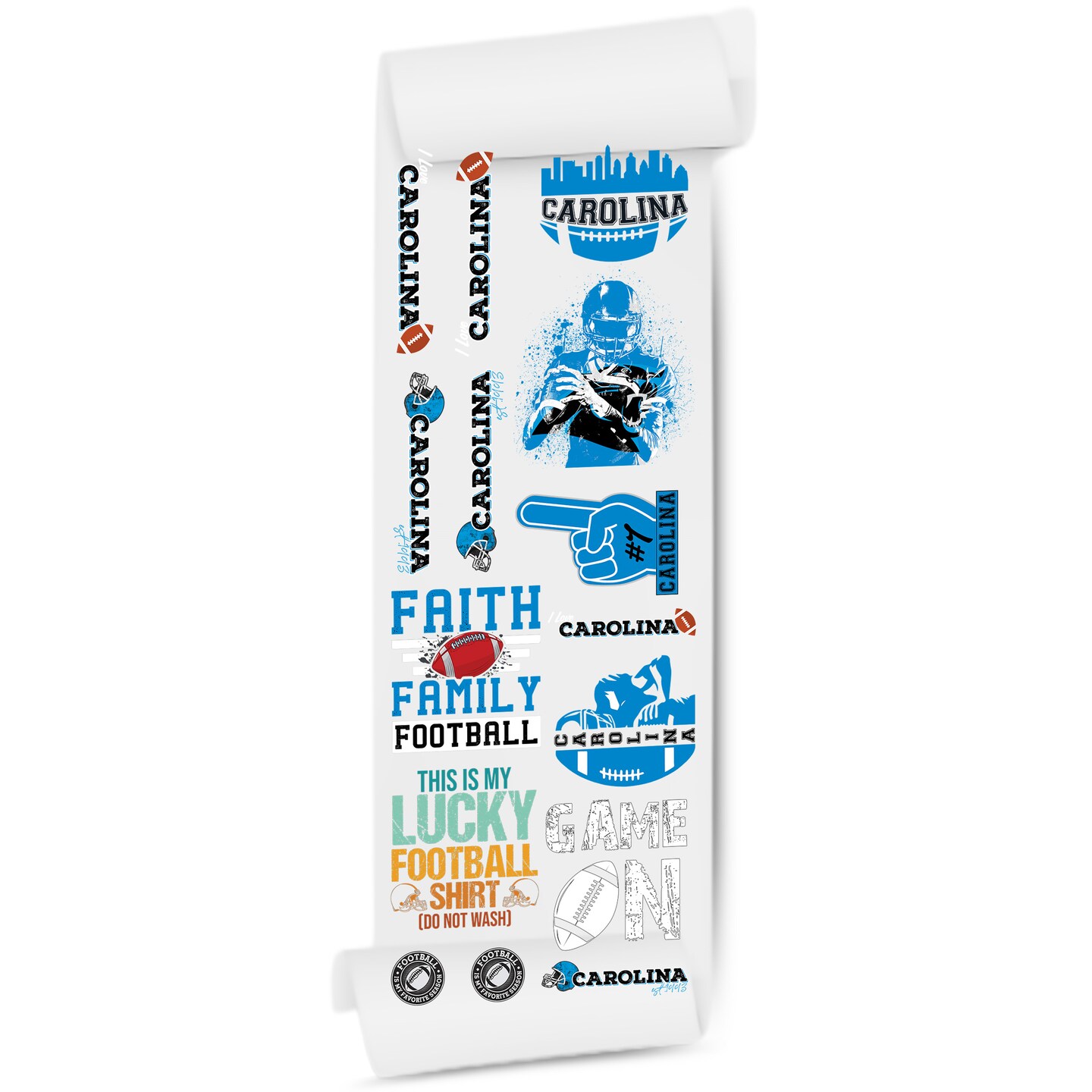 Carolina Football DTF Transfer 22x60 Direct-to-Film Gang Sheets