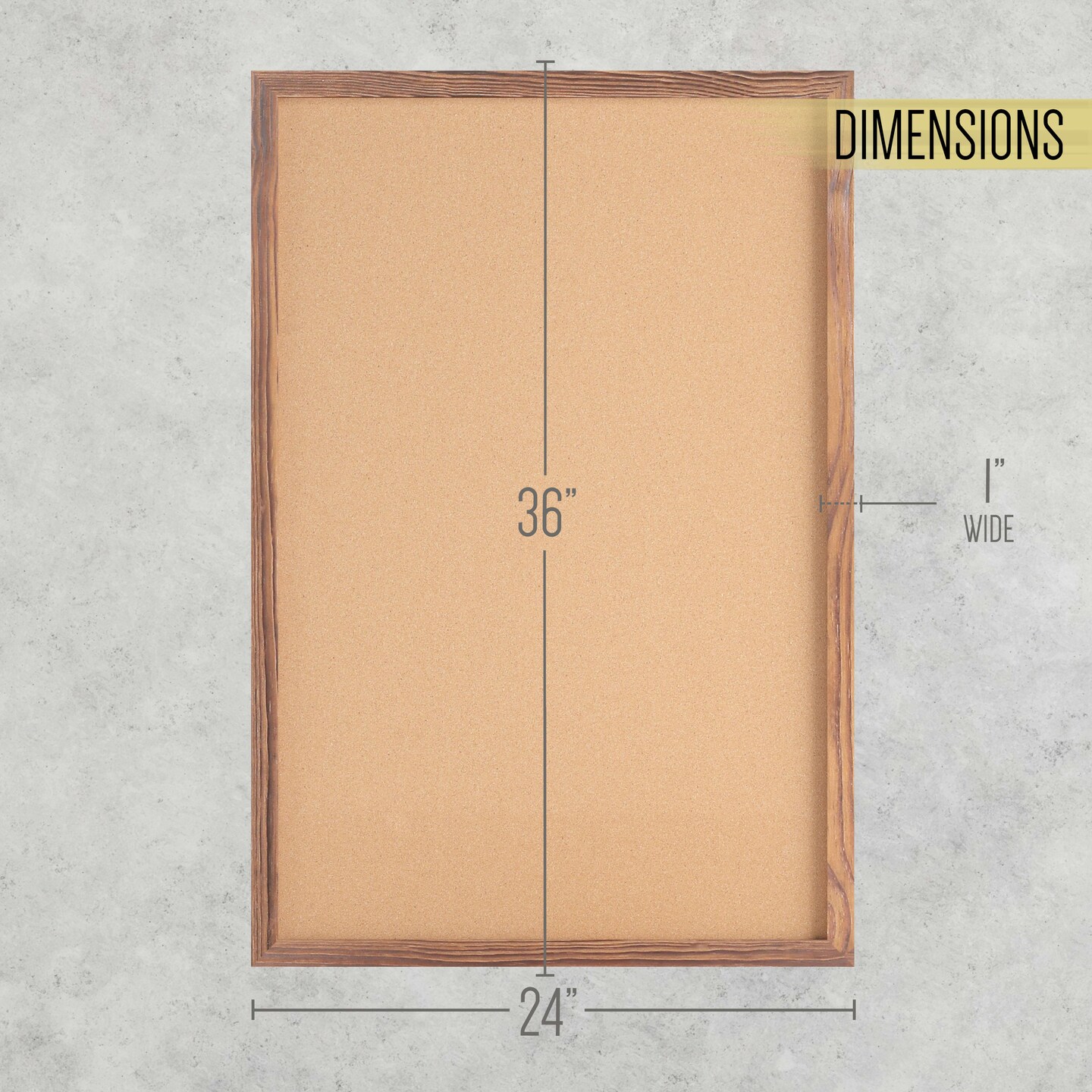 HBCY Creations Wall Mount Cork Board - Wooden Push Pins - Solid Pine Wood Frame - For Kitchen, Classrooms, Restaurant Menus and More!
