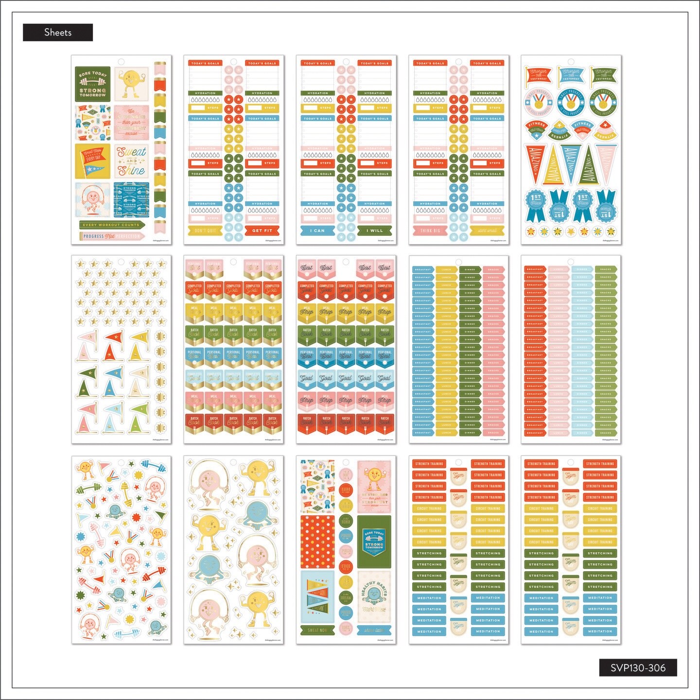 Happy Planner Sticker Value Pack 30/Sheets-Fitness All Stars