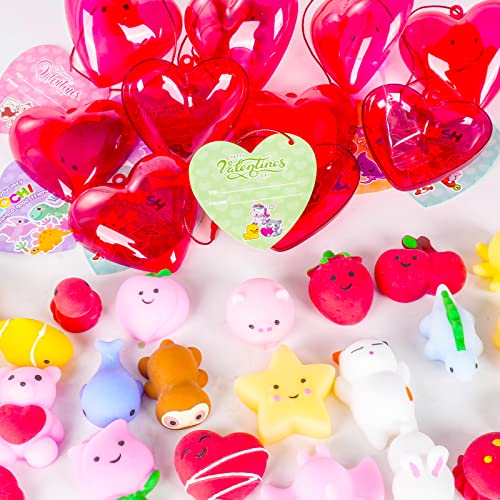 Valentines Gifts for Kids Classroom 28 Pack Valentines Class Gifts  Valentines Mochi Toys for Class Valentine Party Favors for Kids with  Valentines