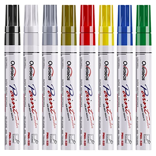 Overseas Paint Markers Pens, Painting Marker on Almost Anything Quick Dry and Permanent, Oil-Based Paint-Marker Pen Set for Rocks, Wood, Fabric, Plast