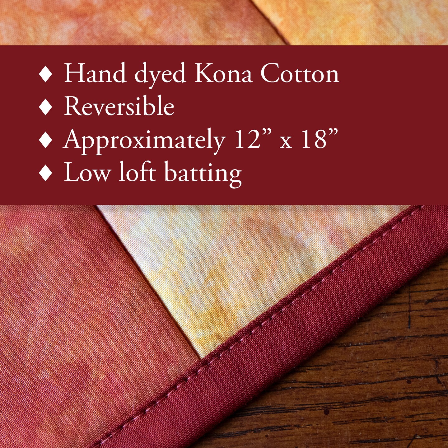 Fall Placemats Handmade with Hand Dyed Kona Cotton in Rich Autumn Colors product 2