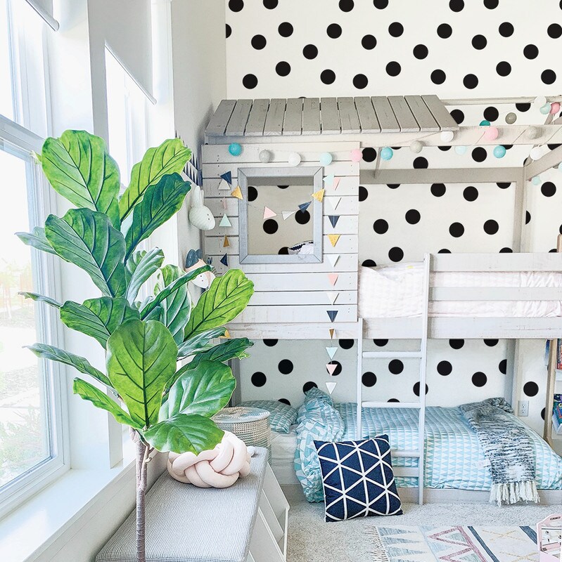 Tempaper Dots Peel and Stick Wallpaper Black/White