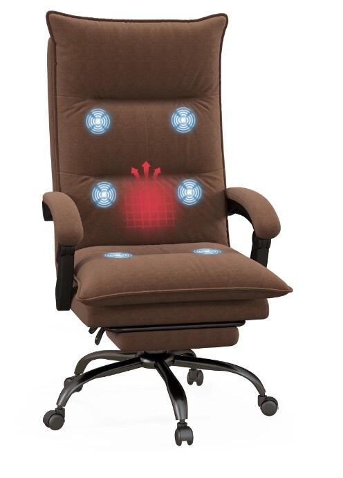 Brown Microfiber Office Chair with Massage, Heat, and Footrest | Michaels