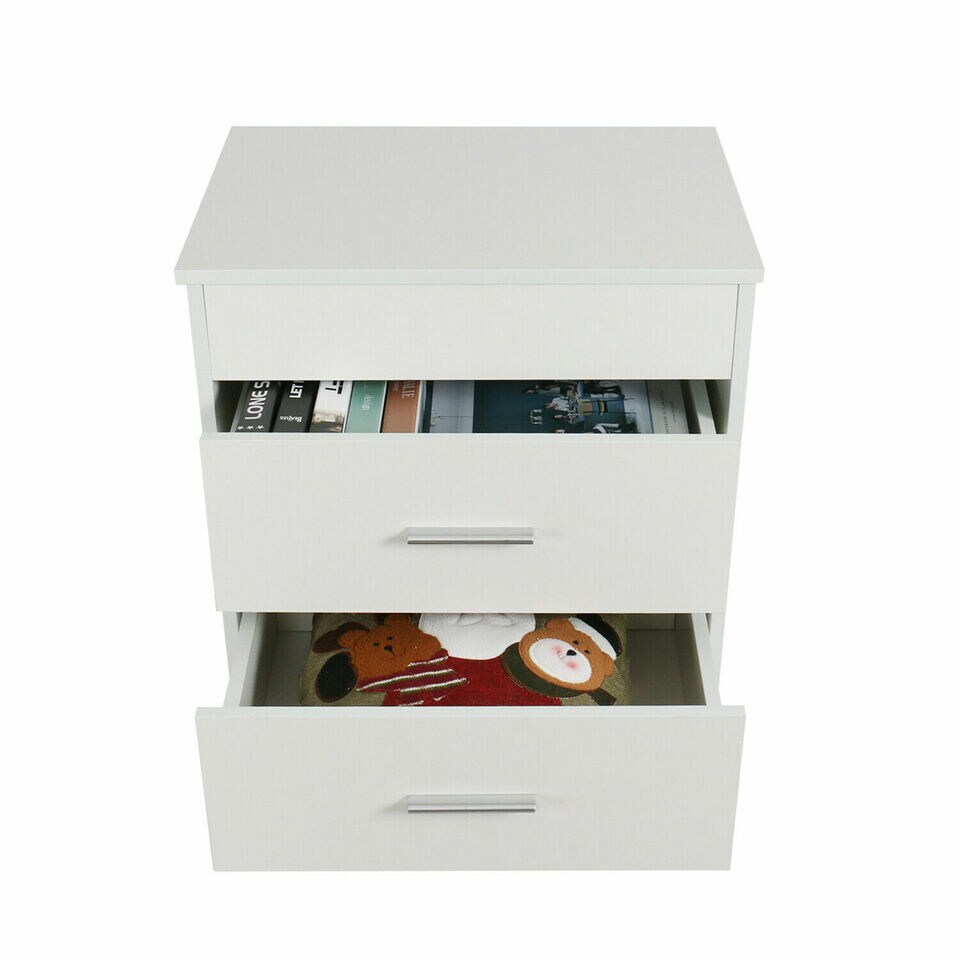 Wood Sofa End Side Bedside Table Nightstand Storage Shelf Lift Drawer