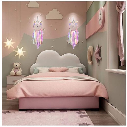 Decoration for a Wall Unicorn Dream Catcher for Girls Colorful Feather Cute Dream Catchers Party Blessing Craft Gift Wall Decoration