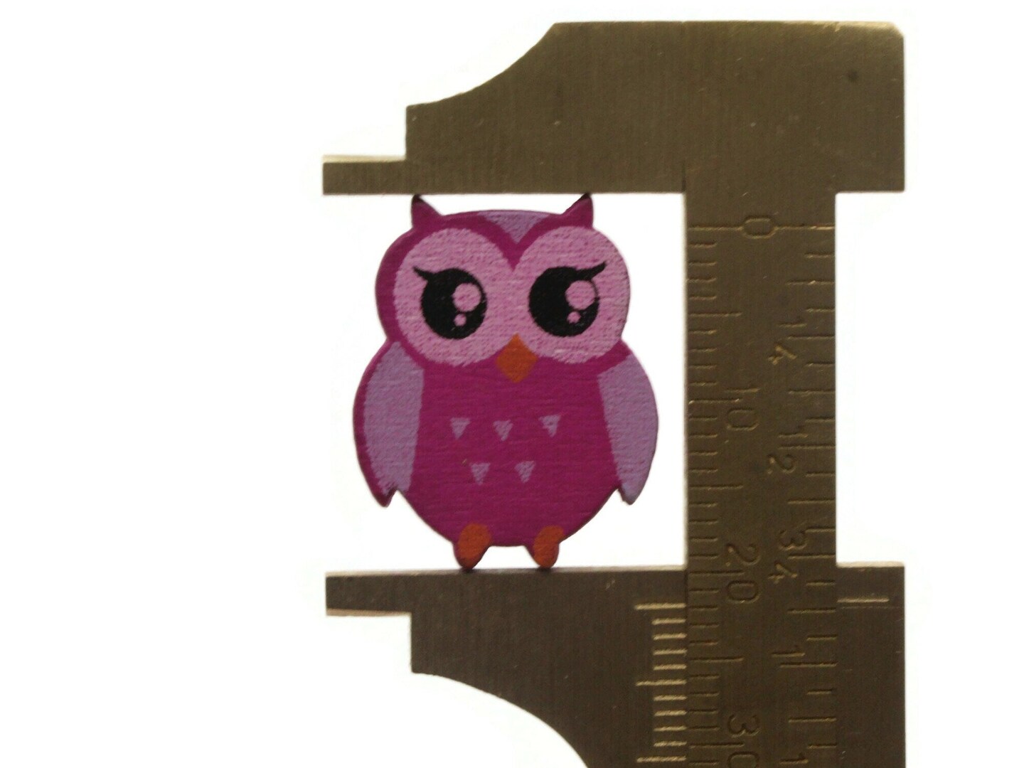 12 22mm Purple with Light Purple Wooden Owl Beads