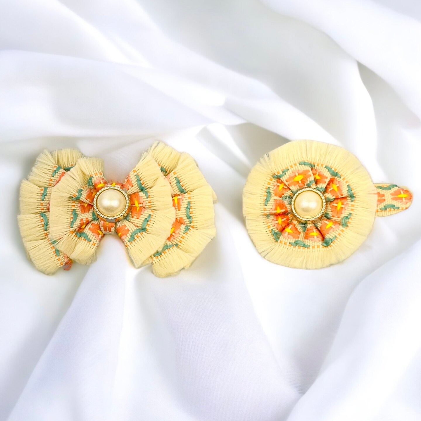 3/4" Bailey Iron-On, Versatile Fringe Trim, 10-Yard Cut, Yellow Multi