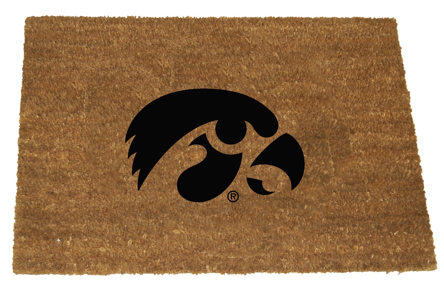 The Memory Company NCAA Iowa Hawkeyes Logo Rectangular Coir Door Mat 29.5&#x22; x 19.5&#x22;