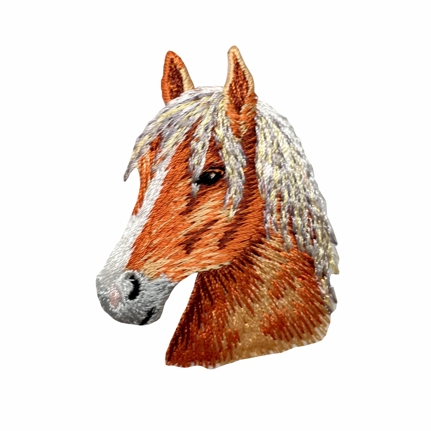 Chestnut Horse Head, Realistic Animals, Embroidered, Iron on Patch
