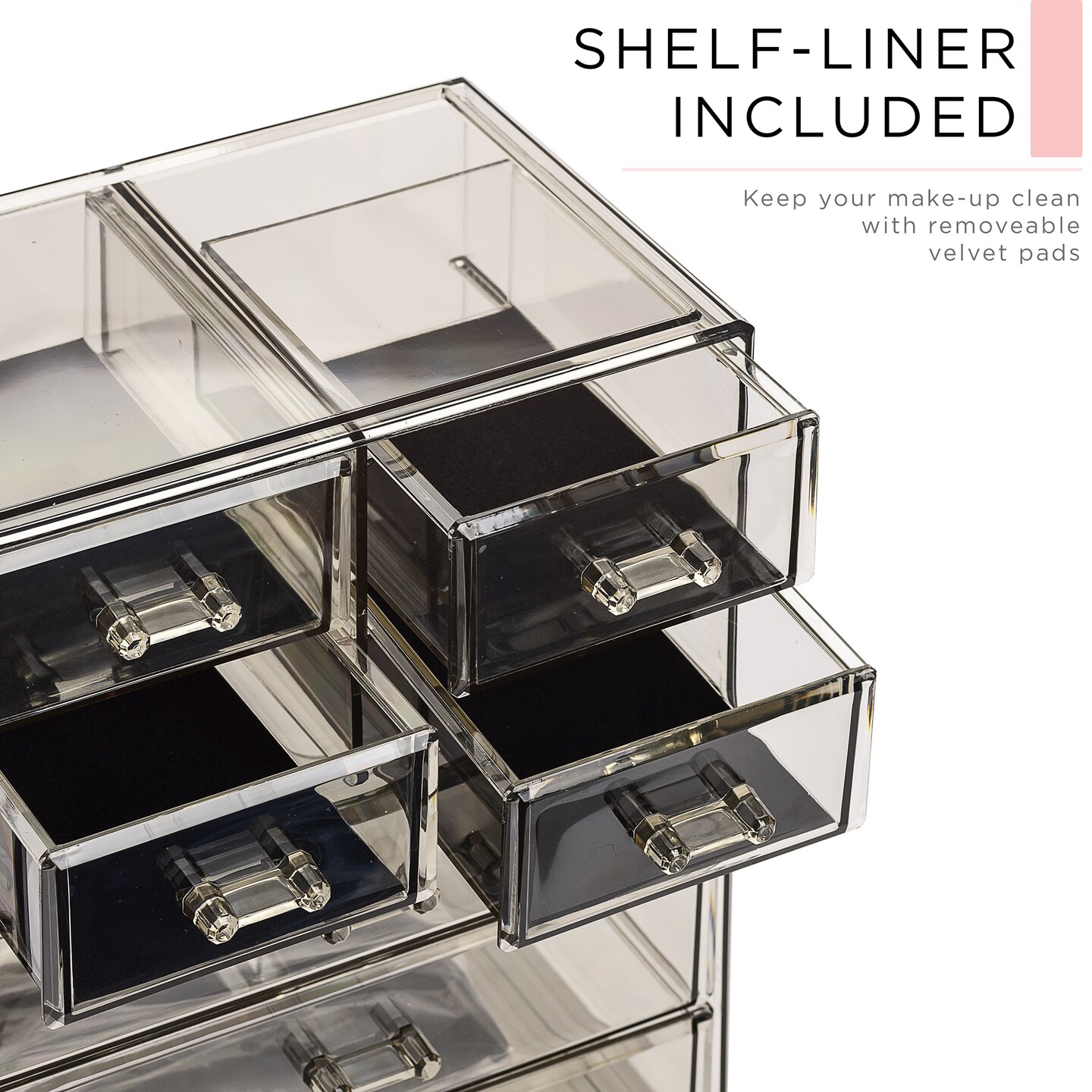 Sorbus Medium Makeup Organizer Set - (3 Large / 4 Small Drawers/Top Tray)