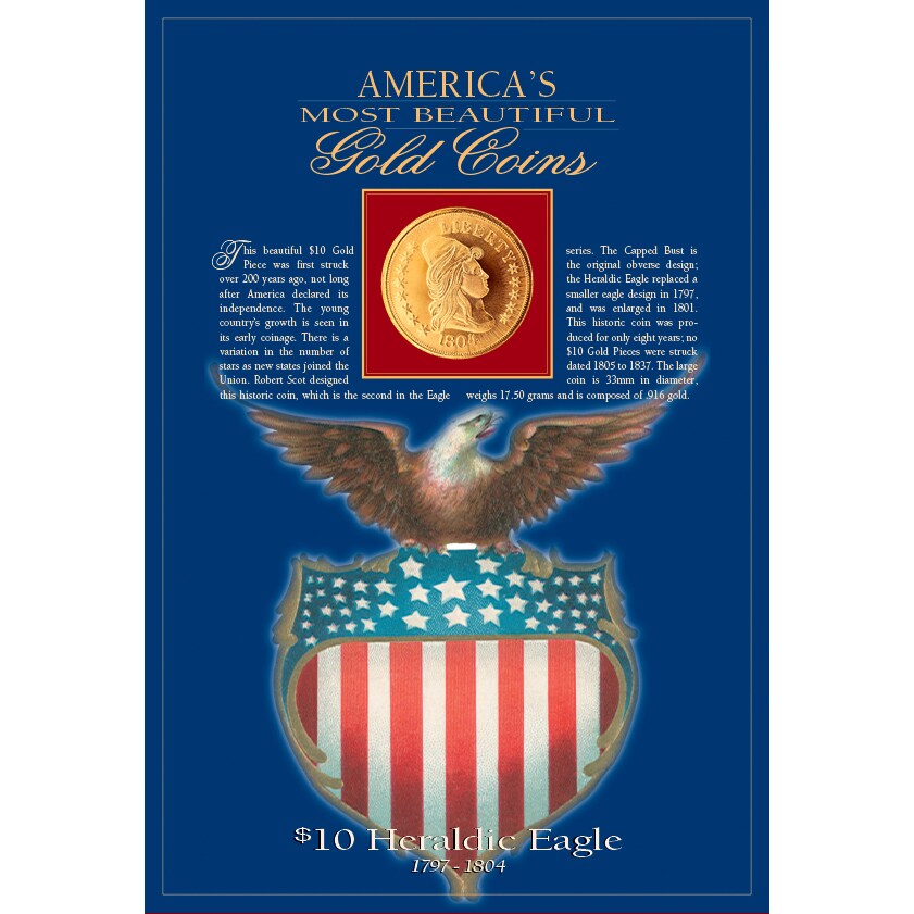 Tribute to America&#x27;s Most Beautiful Coins - $10 Heraldic Eagle Replica Coin