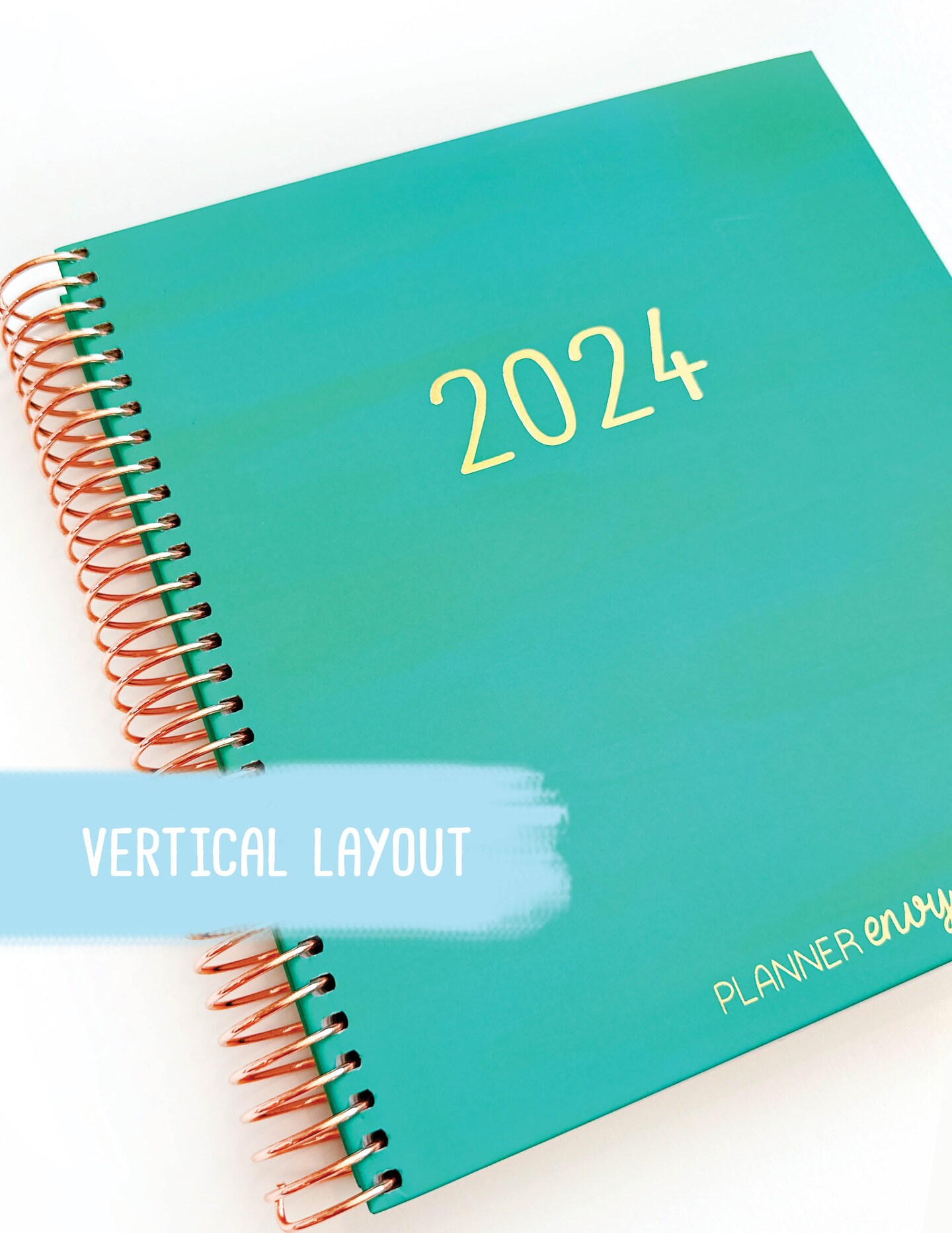 2024 Planner - Vertical Layout - &#x22;Teal Strokes&#x22; (#002)