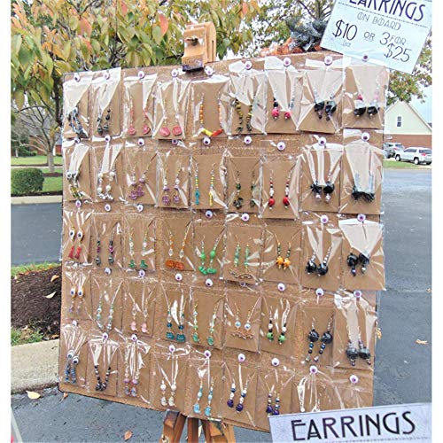 Lazydrop Earring Cards Necklace Display Cards with Bags 150 Earring Display Cards 150 Pcs Self-Seal Bags Kraft Paper Tags for DIY Ear Studs(Brown)