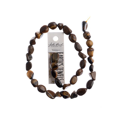 Earth's Jewel Semi-Precious 16" Tiger Eye Irregular Natural Bead Strand