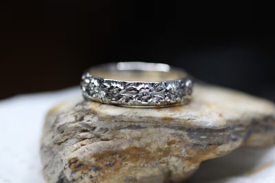 Forget Me Not Silver Ring Stacking Solid Sterling Silver