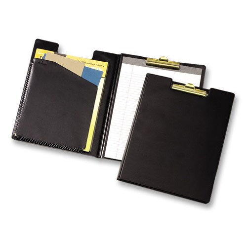 Cardinal Business Basics&#x26;trade; Vinyl Clip Folder with Expand-A-Pocket&#x26;reg;, 9-1/2 x 12-1/2, Black