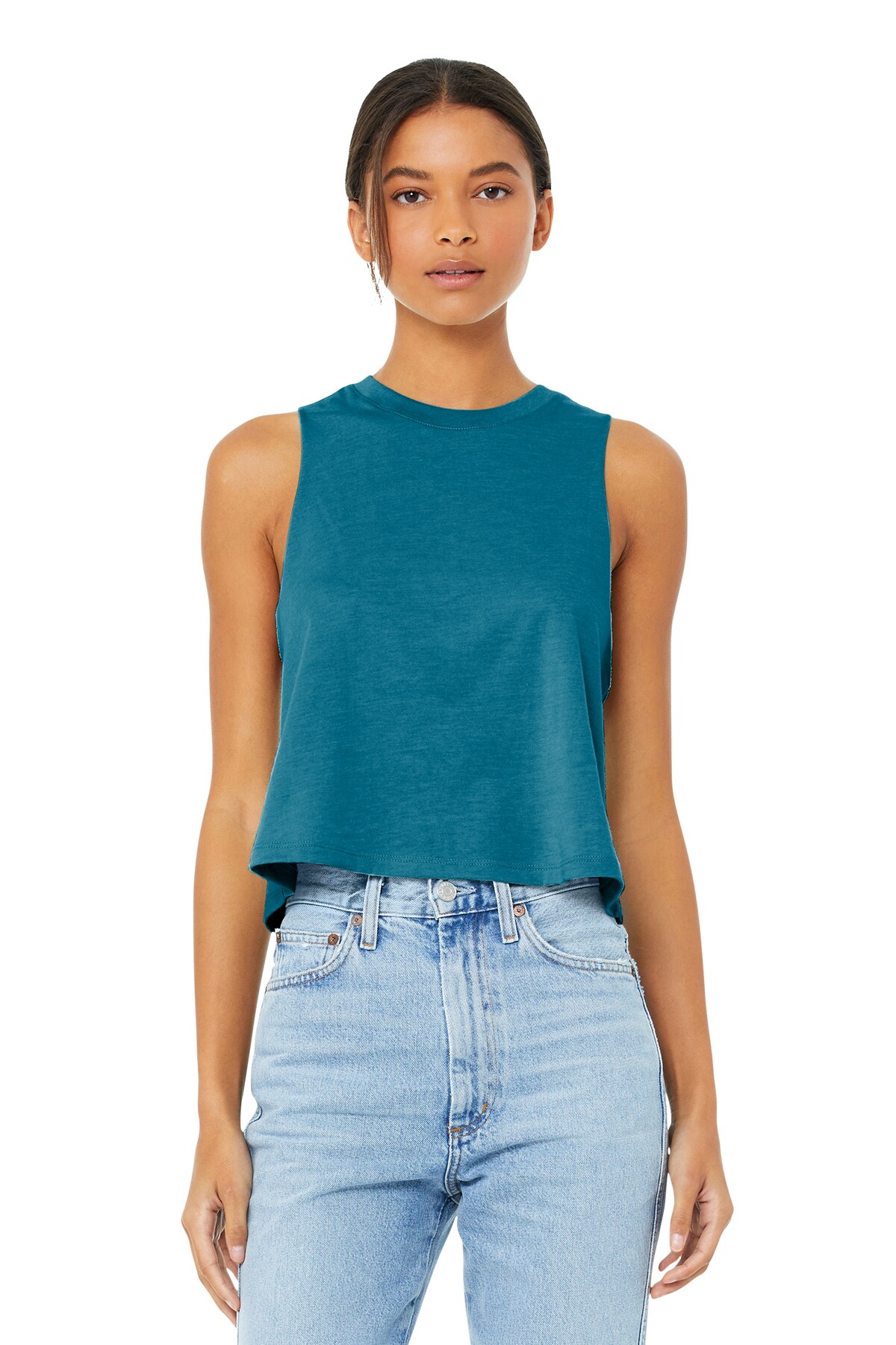 BELLA+CANVAS Racerback Crop Top for Women Gym Wear, Workout, Yoga & Casual Sleeveless Street Style Tank