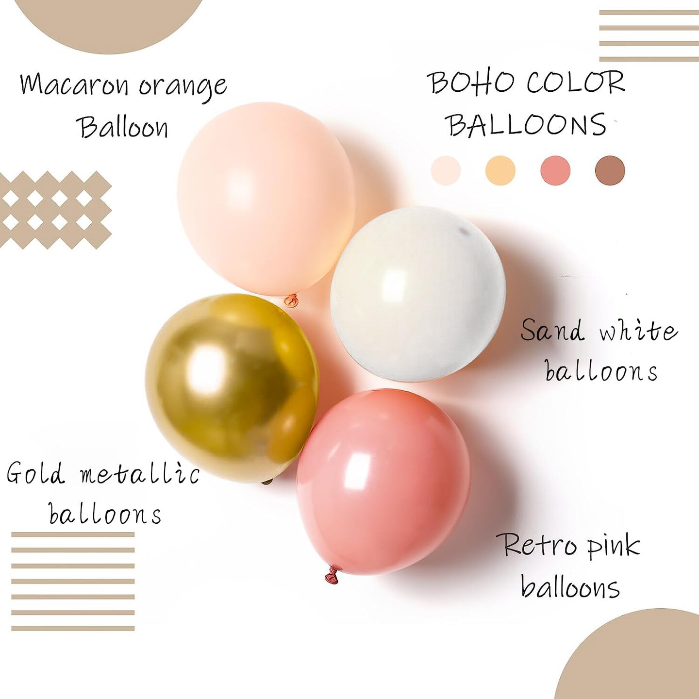 144 Pieces Boho Blush Balloon Garland Kit,Retro Pink Balloons with Pastel Orange Sand White and Metallic Gold Latex Balloons for Girl Women Baby Shower Bridal Shower Wedding Birthday Party Decorations…
