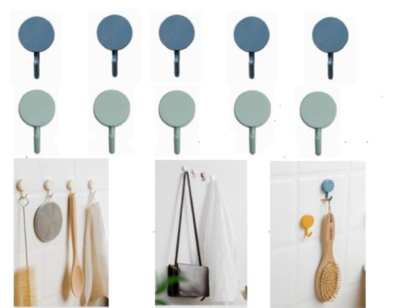 12 Pcs Wall Sticky for Hanging Suction Cup Hooks Heavy Duty Picture Frames Traceless Hangers Nail-free Screw Stickers PVC, Size: 6x6cm, Other