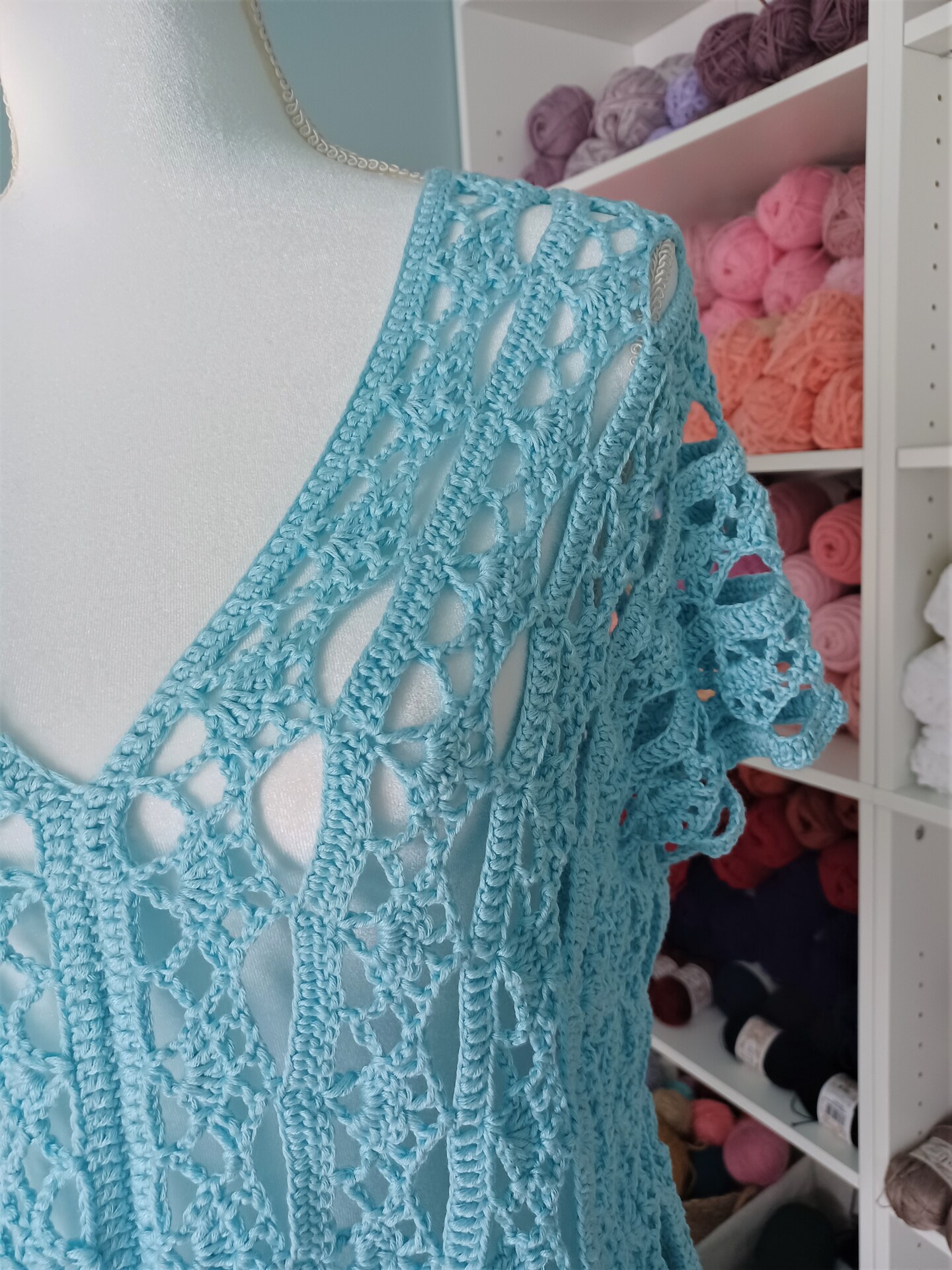 CROCHET PATTERN - ICE BLUE CROCHET LACE TOP image 3