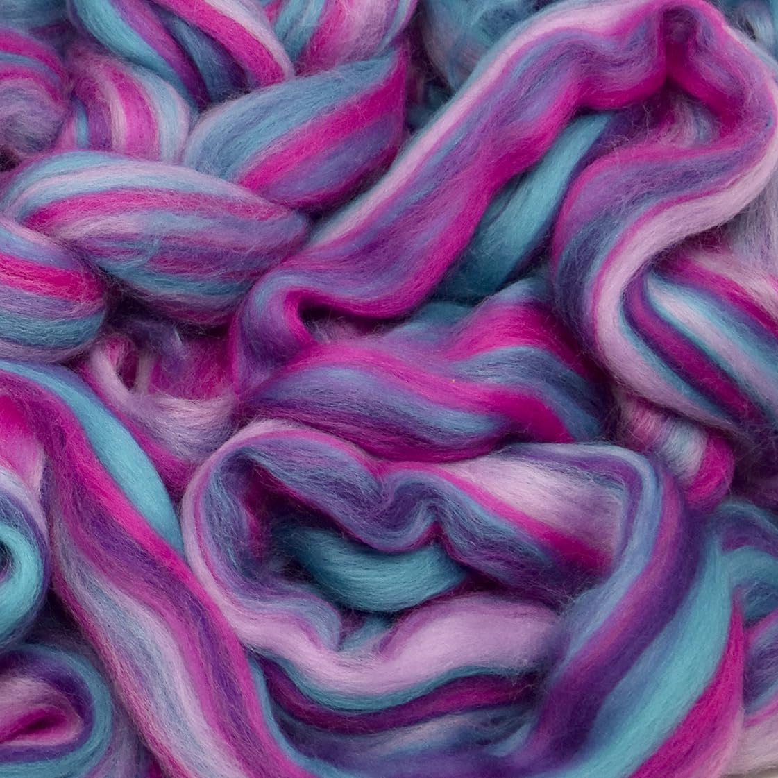 Fiesta Colorful Merino Wool Combed Top Roving for Spinning and Felting. Limited Edition. Alicorn Dream