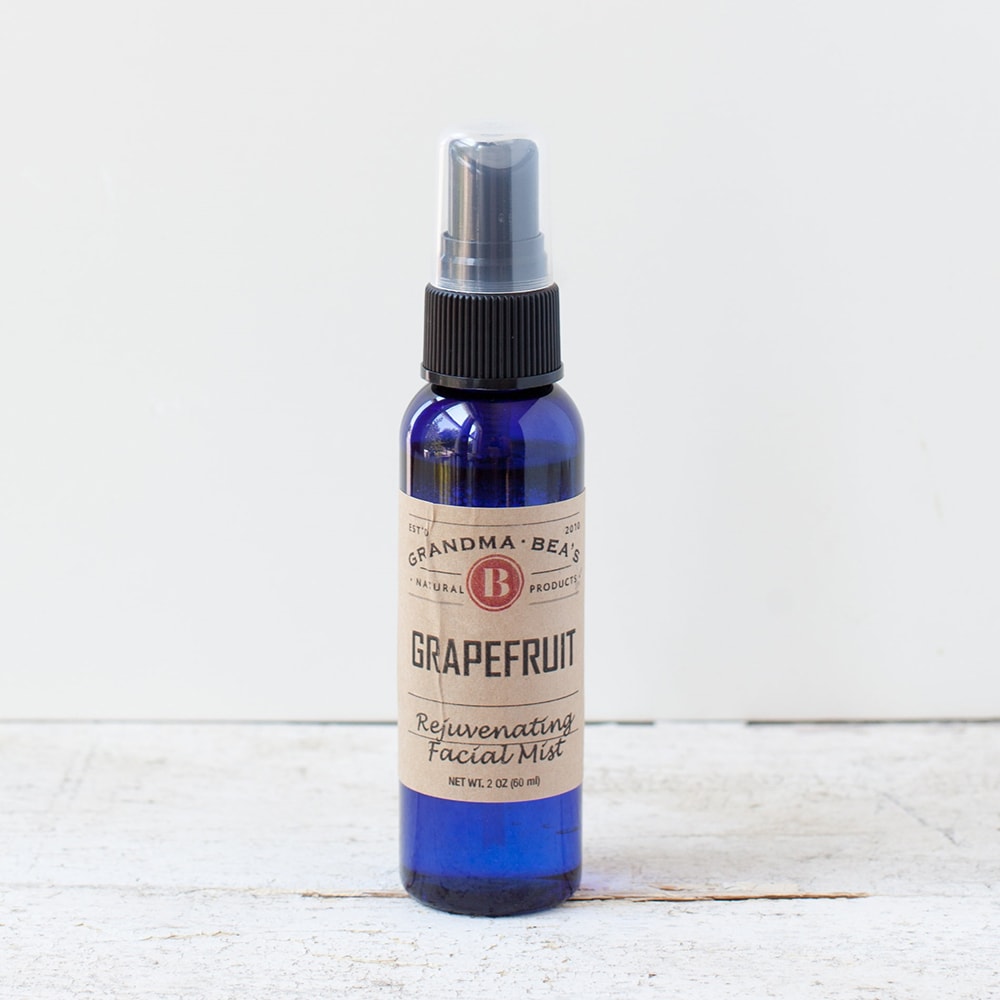 Grandma Bea&#x27;s Rejuvenating Facial Mist, Grapefruit, Refresh and Hydrate Skin, Set Makeup, All-Natural Ingredients, 2 oz