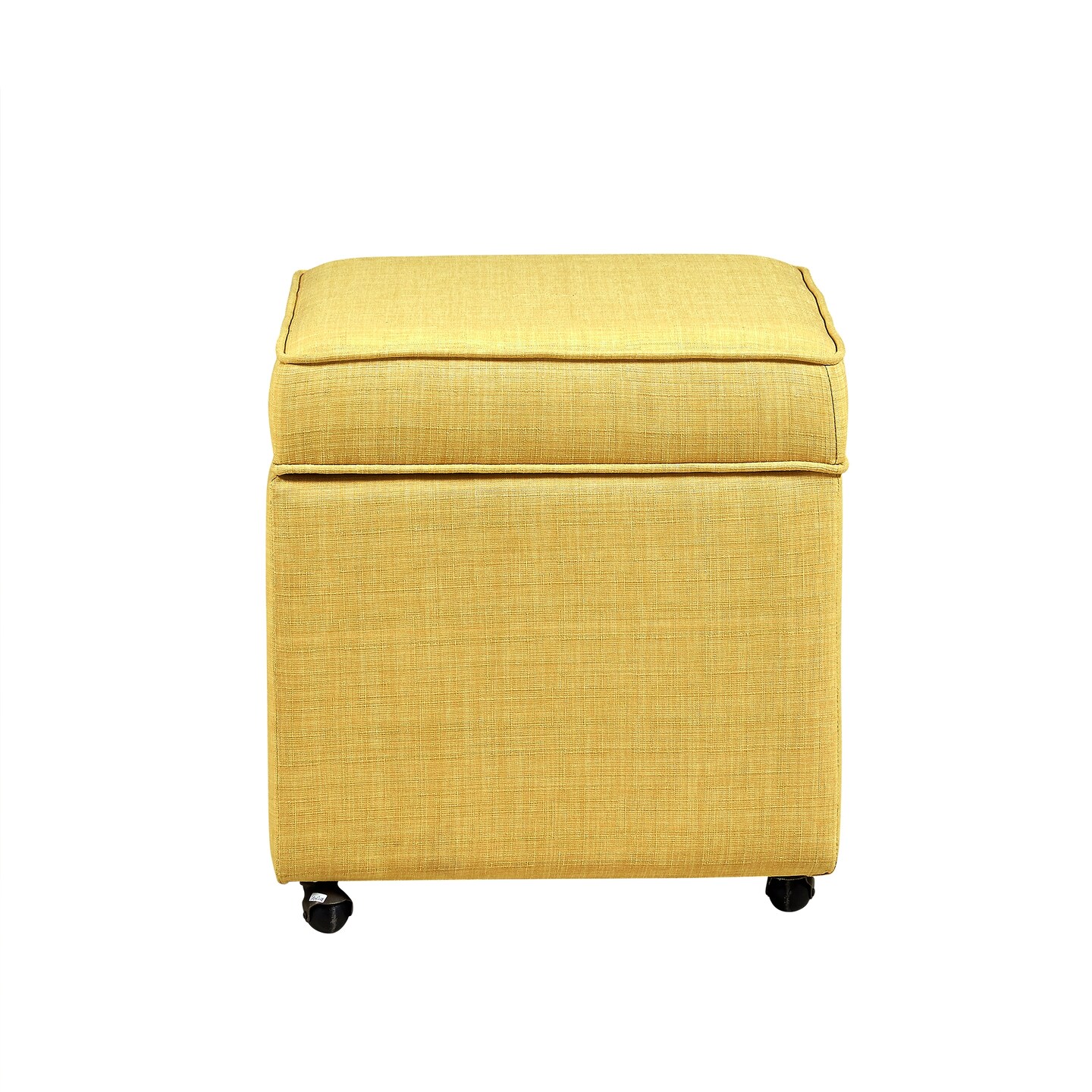 Laurie Linen Upholstered Rolling Cube Storage Ottoman