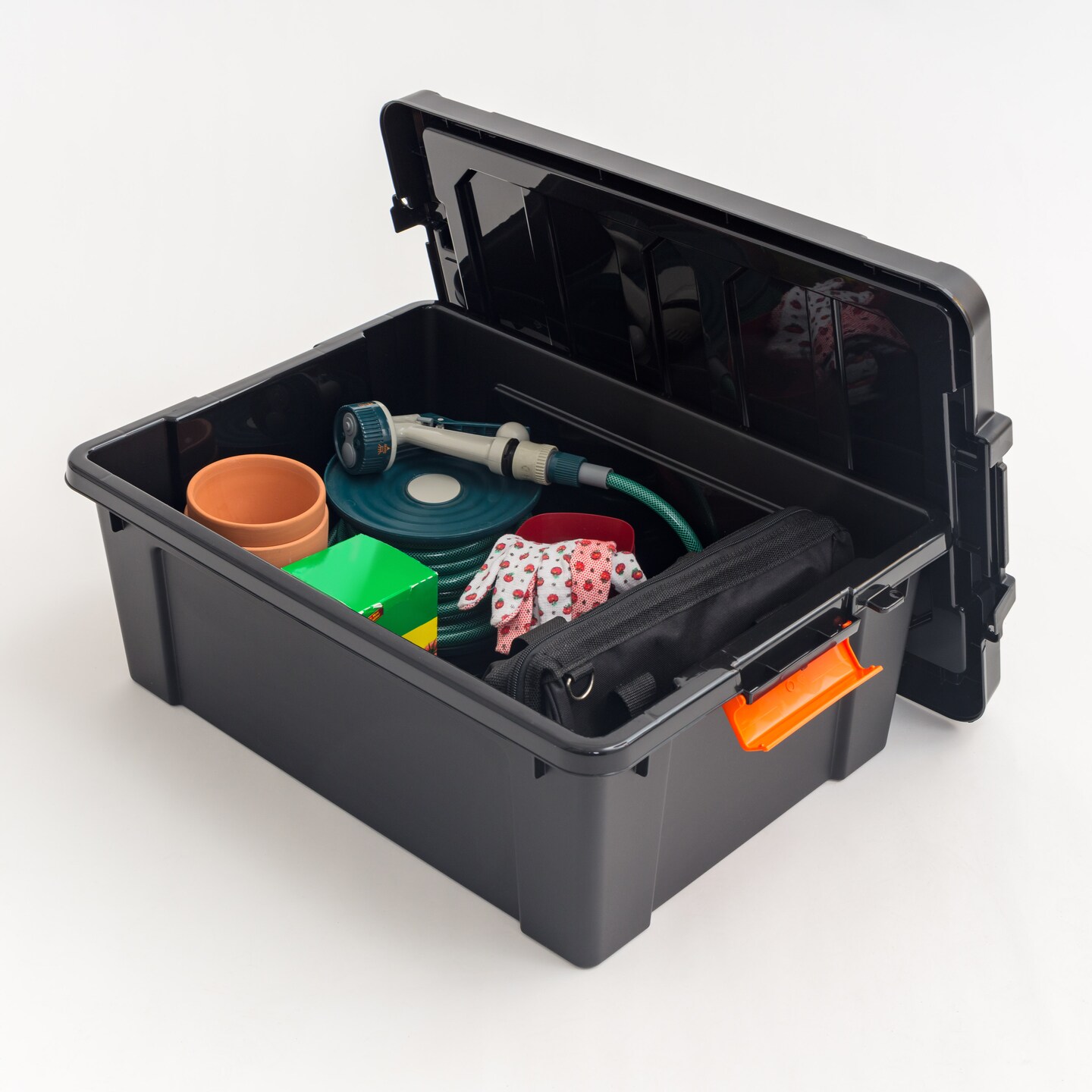 IRIS USA 47 Quart Heavy Duty Plastic Storage Box, Black, 4 Pack