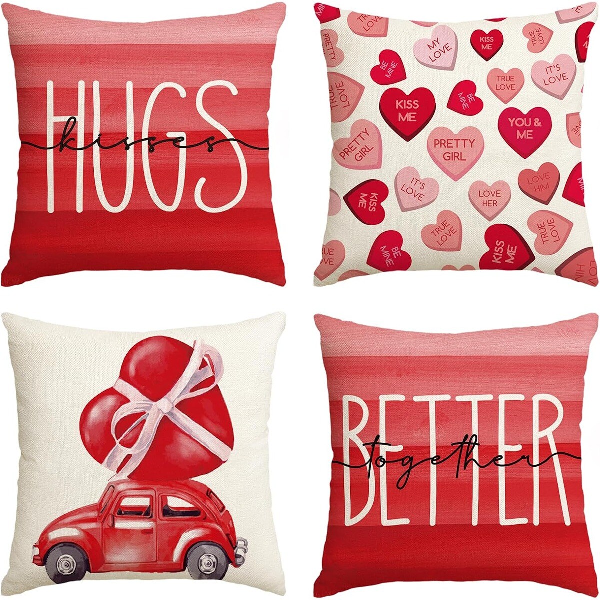 20 Inches Comfotable Valentine&#x27;s Day Throw Pillow Covers Set of 4