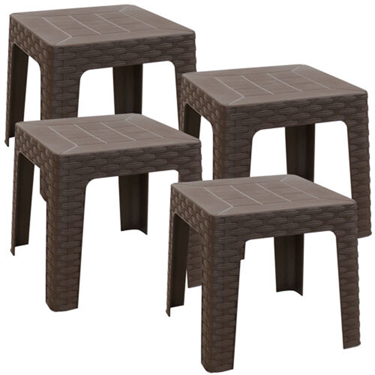 18.5 Inches Square Patio Side Table Set of 4