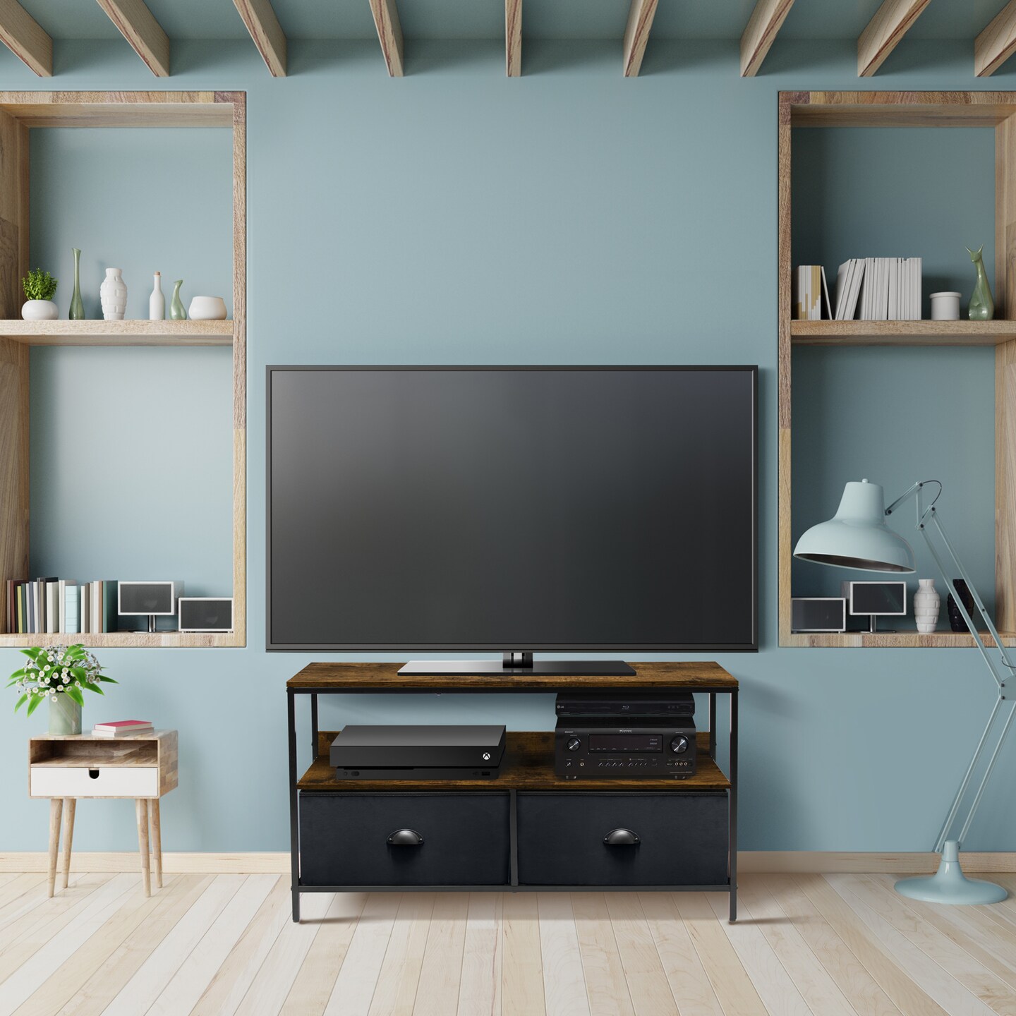 Sorbus TV Stand Dresser with 2 Drawers - Television Riser Chest with Storage - Bedroom, Living Room, Closet, &#x26; Dorm Furniture