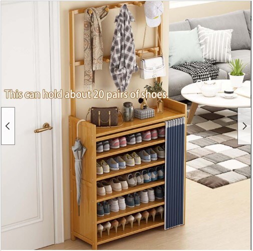 NEW Long-Lasting Shoe Storage Bamboo Shoe Rack Organizer can hold up to 20 pairs of shoes.