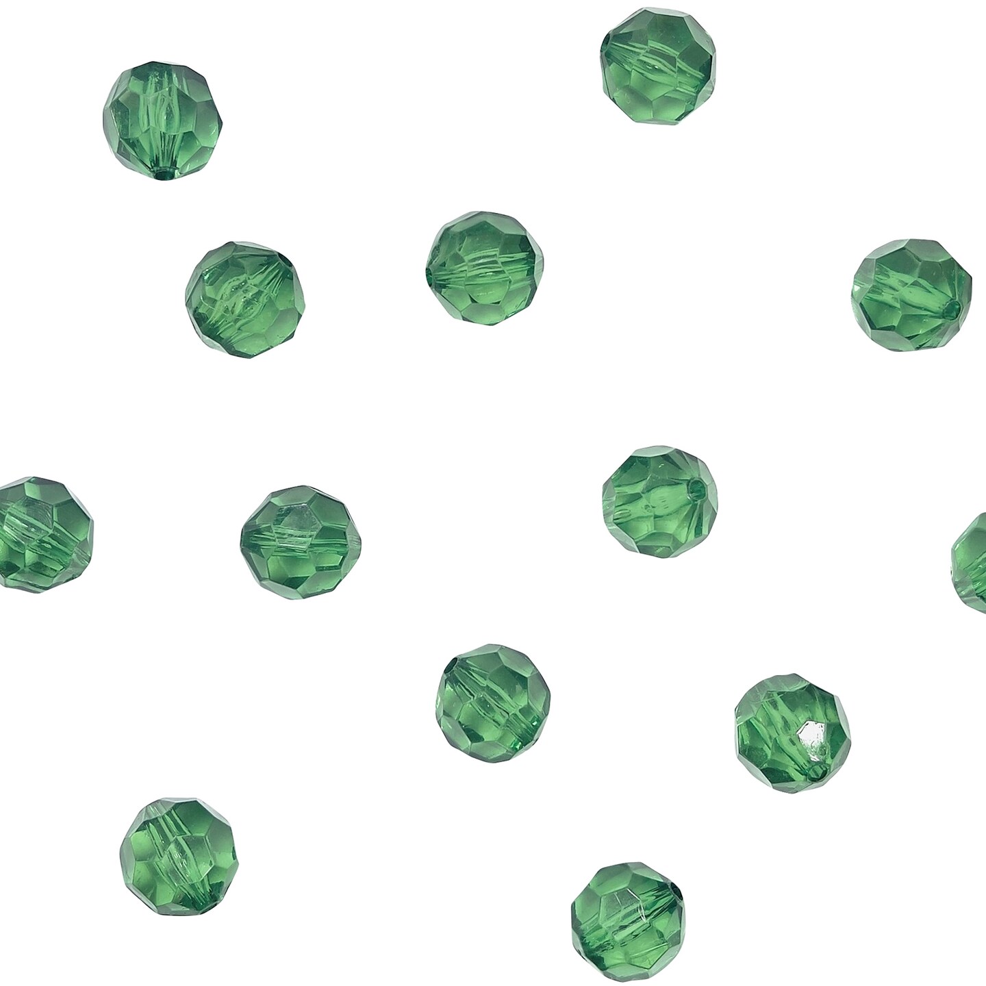 Acrylic Faceted Beads 8 Inch Strand